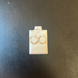14k dainty gold hoops - NIB